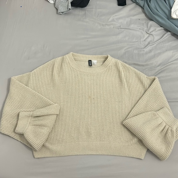 Cropped drop shoulder sweater - Picture 1 of 2